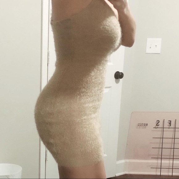 Shop Our NEW NEW Nude Fuzzy Dress - Picture 4 of 4
